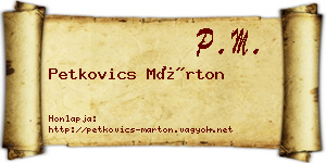 Petkovics Márton névjegykártya