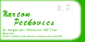 marton petkovics business card